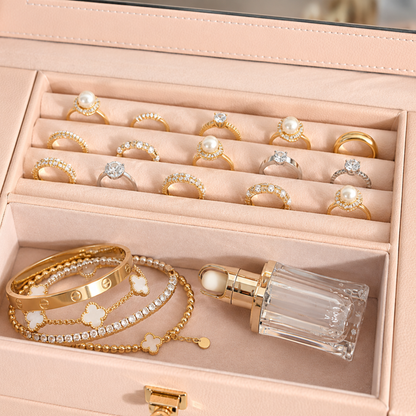 Jewelry Box for Women Large 6 Layer with Mirror and Necklace Organizer