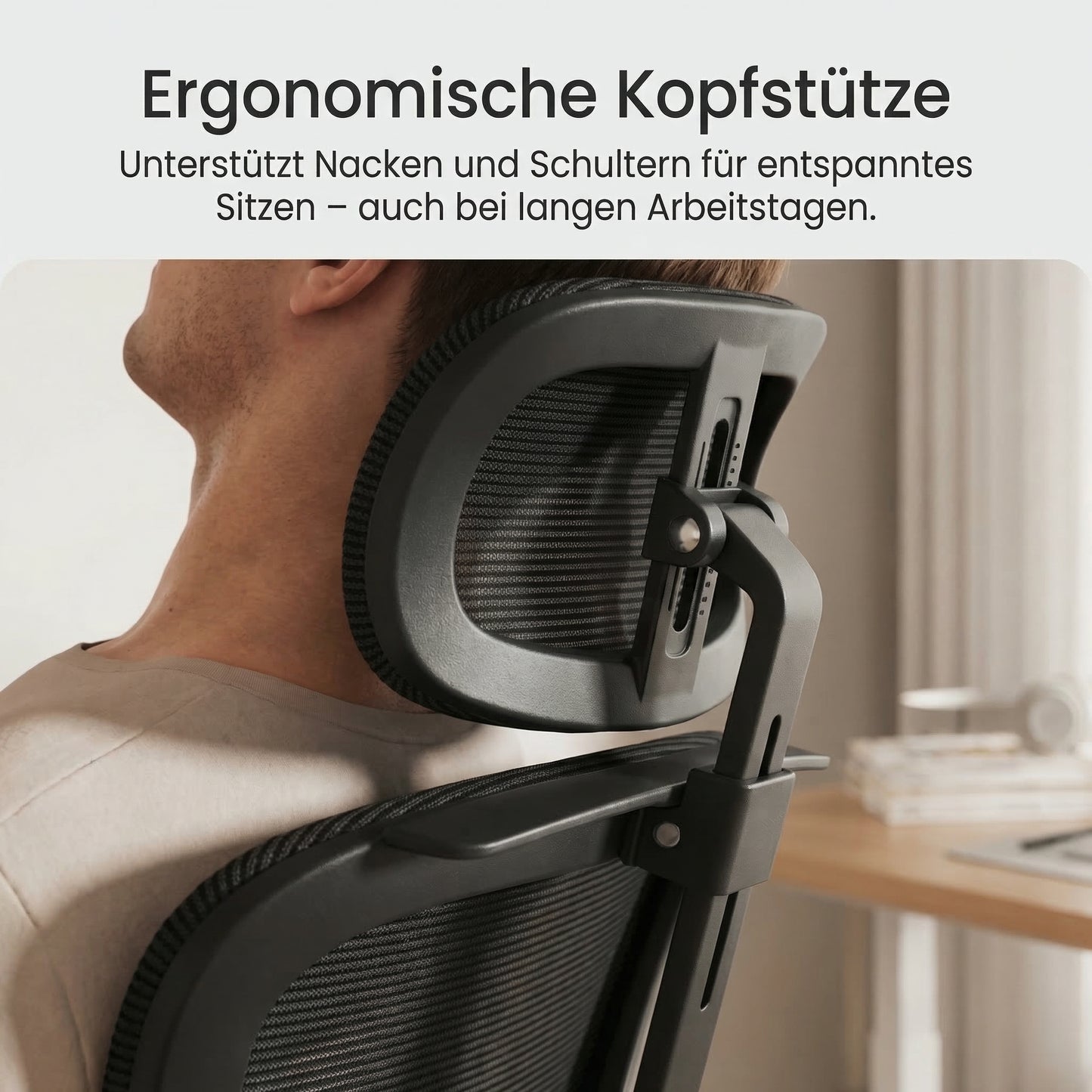 Selevio - Ergonomischer Bürostuhl mit Kopfstütze