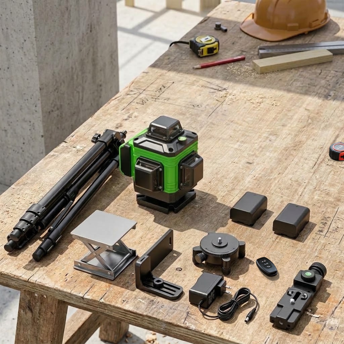 Laser Level Self Leveling with 4D Green Lines and Remote Control